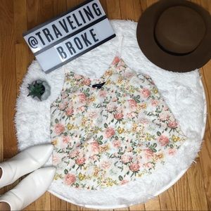 Forever 21 Floral Crop Tank Size S